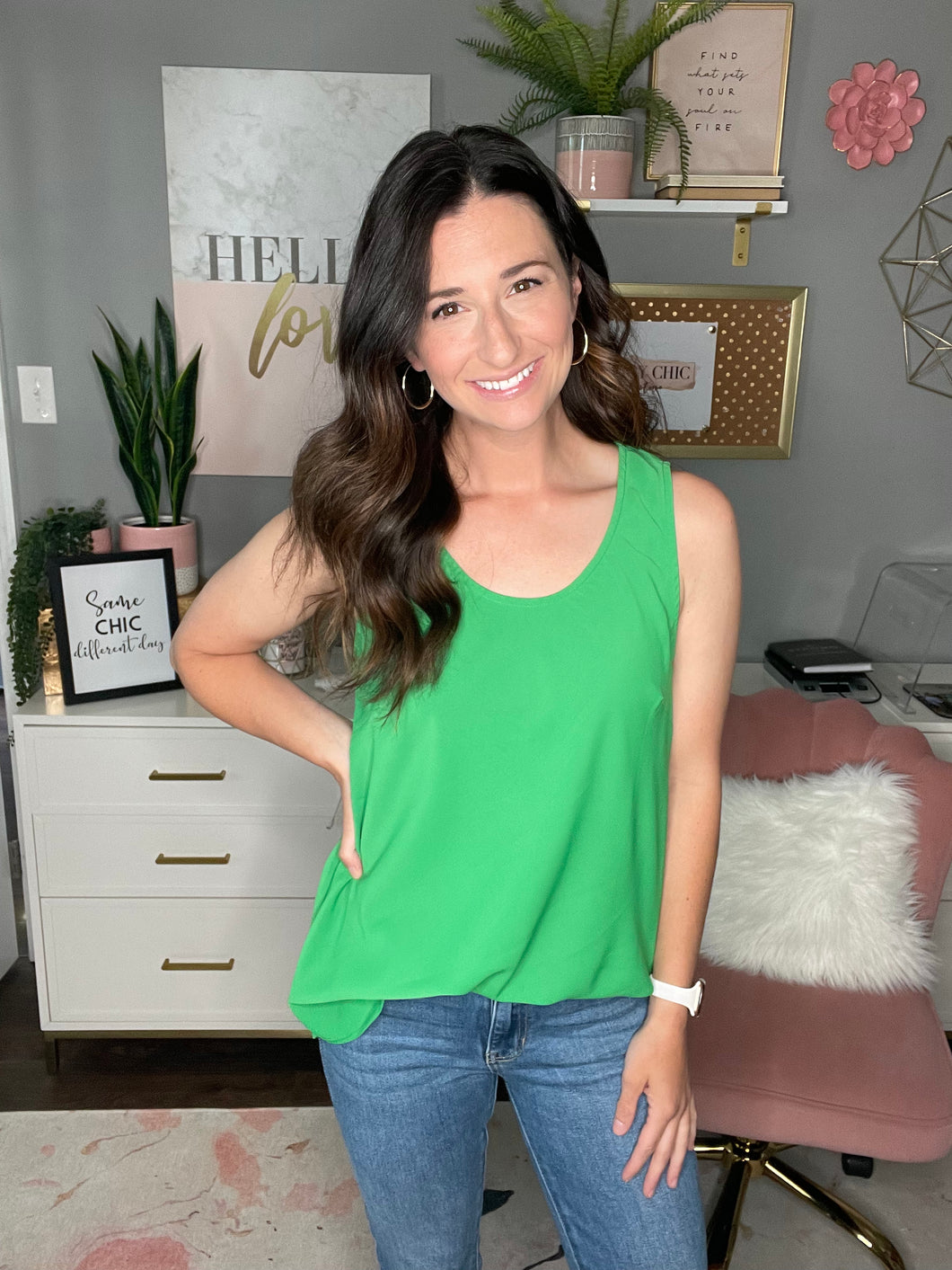 Scoop Neck Sleeveless Blouse (color options) - Spicy Chic Boutique