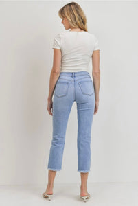 Frayed Hem Straight Leg Jeans - Spicy Chic Boutique