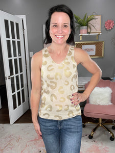 Gold Leopard Tank - Spicy Chic Boutique